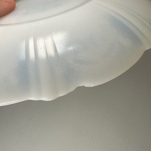 3 Elegant American Sweetheart Monax White Opalescent Glass 6" Tea Cup Saucers - Picture 16 of 16